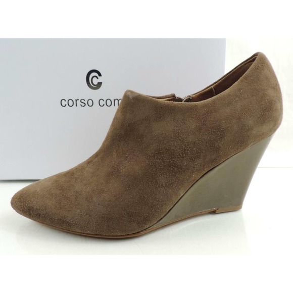 Corso Como Model Ankle Wedge Booties Pumps Taupe Suede Size 9.5 - Picture 3 of 8